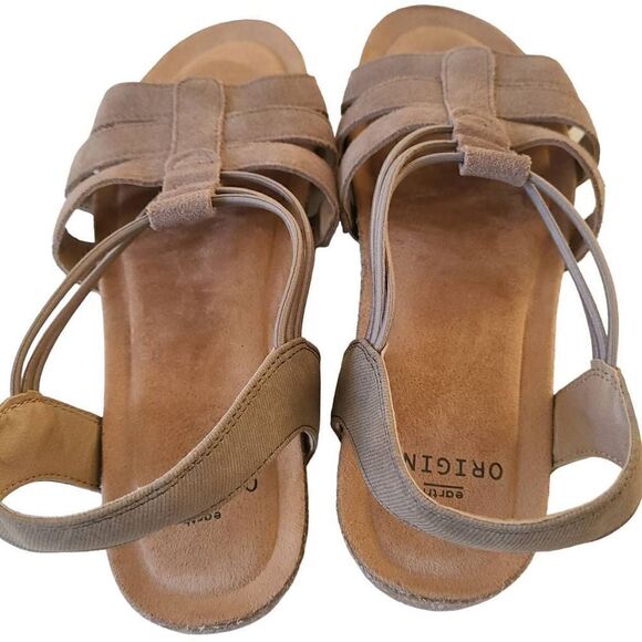 Earth Origins Laney Leather Sling Back Sandal Sedona Brown Comfort - Picture 6 of 10